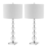 Safavieh Liam, 29.5 Inch, Clear/Chrome, Crystal/Iron Table Lamp Set Of 2 W/ Usb Port​ - Set of 2 XII23 Clear / Chrome  Crystal LIT4112A-SET2-U