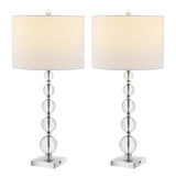 Safavieh Liam, 29.5 Inch, Clear/Chrome, Crystal/Iron Table Lamp Set Of 2 W/ Usb Port​ - Set of 2 XII23 Clear / Chrome  Crystal LIT4112A-SET2-U