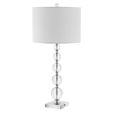 Safavieh Liam, 29.5 Inch, Clear/Chrome, Crystal/Iron Table Lamp Set Of 2 W/ Usb Port​ - Set of 2 XII23 Clear / Chrome  Crystal LIT4112A-SET2-U