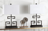 Safavieh Greek Key 25 Inch H Table Lamp - Set of 2 Black LIT4160D-SET2