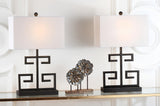 Safavieh Greek Key 25 Inch H Table Lamp - Set of 2 Black LIT4160D-SET2