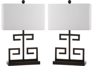Safavieh Greek Key 25 Inch H Table Lamp - Set of 2 Black LIT4160D-SET2