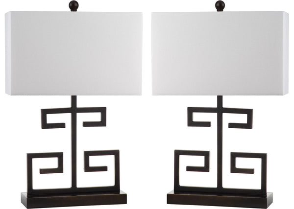 Safavieh Greek Key 25 Inch H Table Lamp - Set of 2 Black LIT4160D-SET2