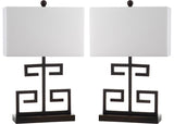 Safavieh Greek Key 25 Inch H Table Lamp - Set of 2 Black LIT4160D-SET2