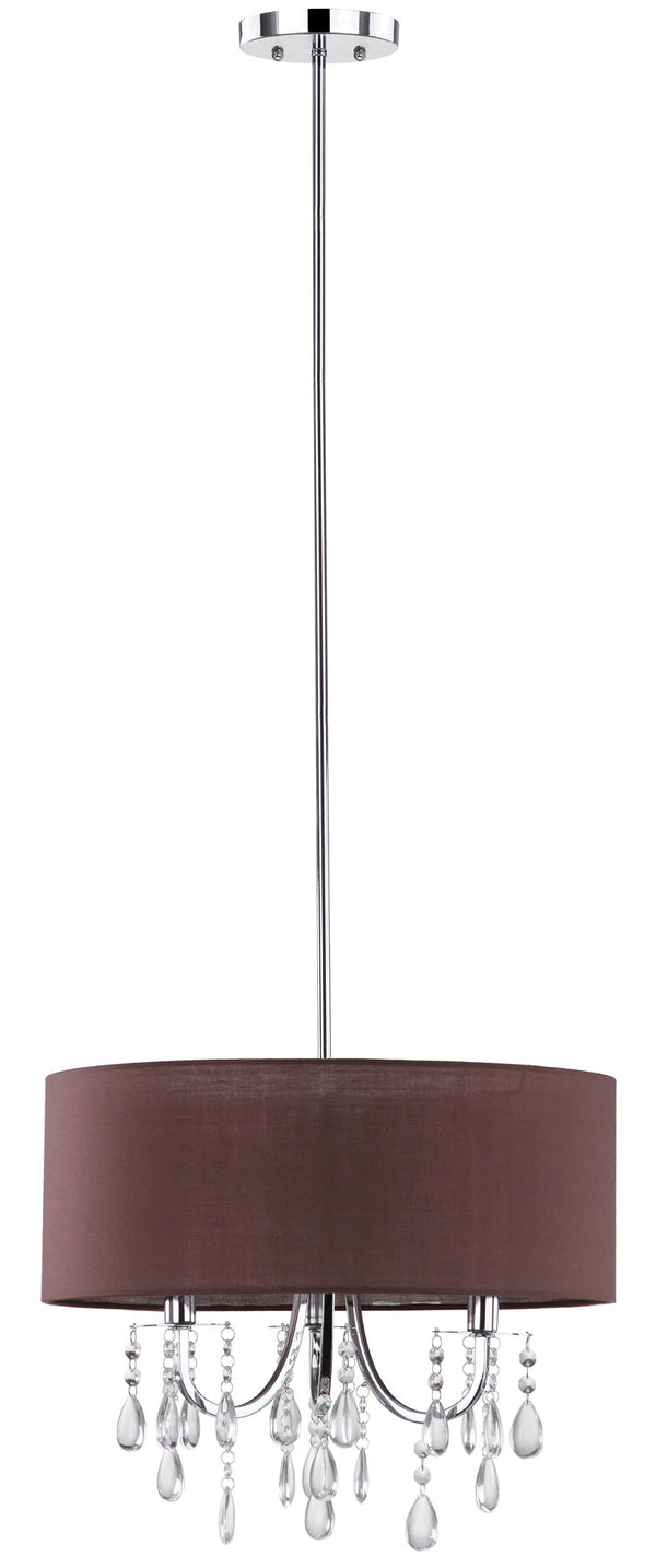 Safavieh Contessa 3 Light Chrome 18 Inch Dia Adjustable Drum Pendant Chrome LIT4201A