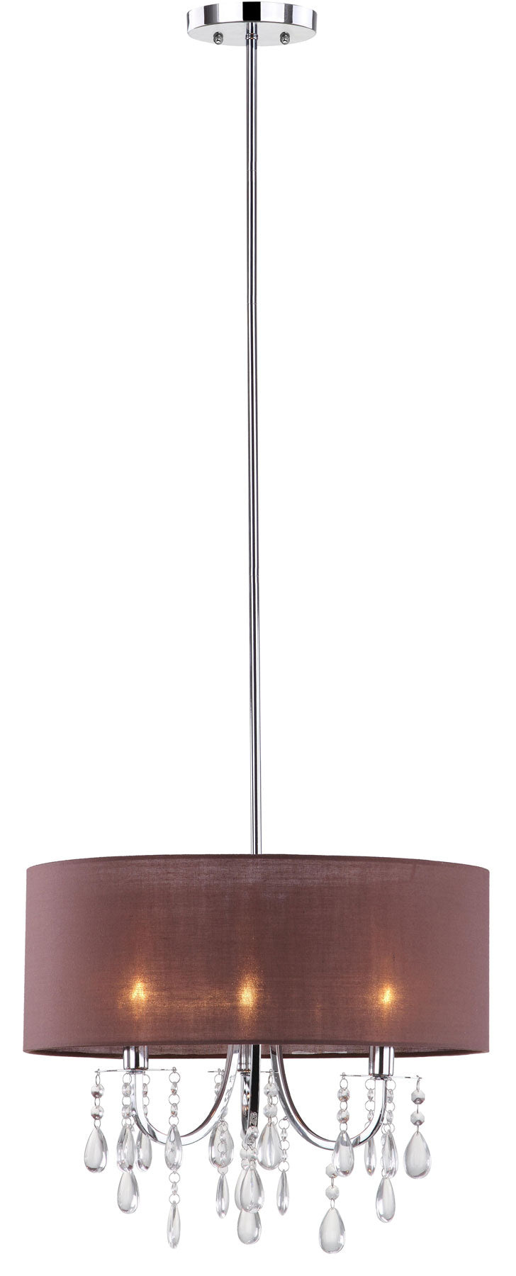 Safavieh Contessa 3 Light Chrome 18 Inch Dia Adjustable Drum Pendant Chrome LIT4201A