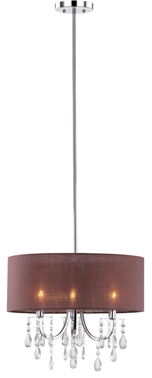 Safavieh Contessa 3 Light Chrome 18 Inch Dia Adjustable Drum Pendant Chrome LIT4201A