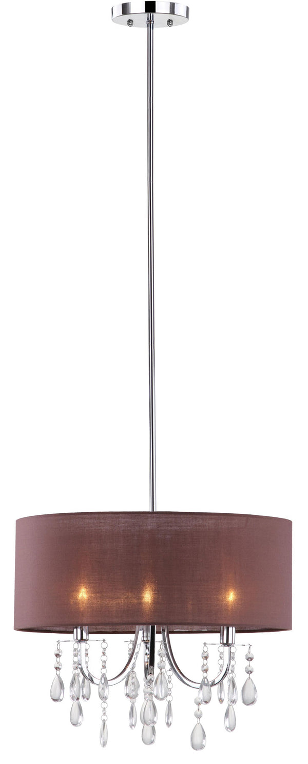 Safavieh Contessa 3 Light Chrome 18 Inch Dia Adjustable Drum Pendant Chrome LIT4201A