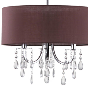 Safavieh Contessa 3 Light Chrome 18 Inch Dia Adjustable Drum Pendant Chrome LIT4201A