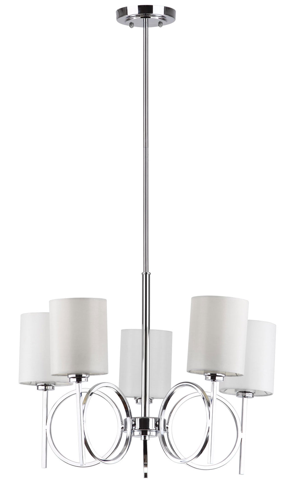 Safavieh Meredith 5 Light Chrome 24.5 Inch Dia Bracelet Chandelier Chrome LIT4211A