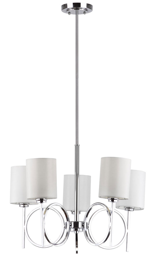 Safavieh Meredith 5 Light Chrome 24.5 Inch Dia Bracelet Chandelier Chrome LIT4211A