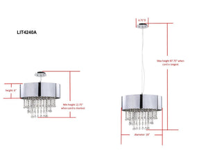 Safavieh Musette Chrome Beaded 18 Inch Dia Pendant Chrome LIT4240A