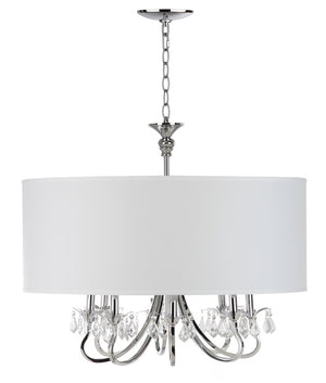 Safavieh Krista 8 Light Chrome 32 Inch Dia Adjustable Pendant Chrome LIT4416A