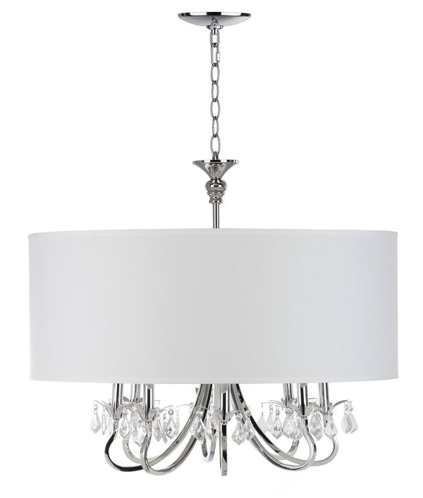Safavieh Krista 8 Light Chrome 32 Inch Dia Adjustable Pendant Chrome LIT4416A