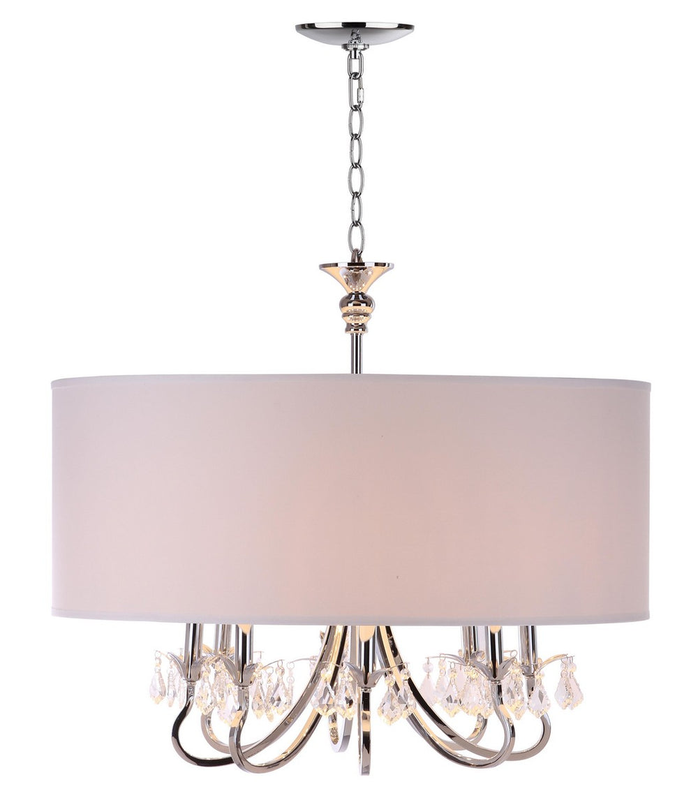 Safavieh Krista 8 Light Chrome 32 Inch Dia Adjustable Pendant Chrome LIT4416A