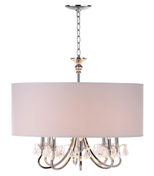 Safavieh Krista 8 Light Chrome 32 Inch Dia Adjustable Pendant Chrome LIT4416A