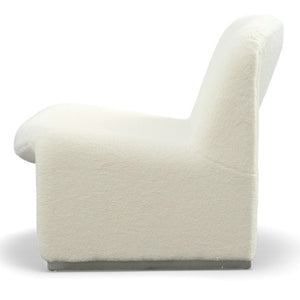 VIG Furniture Lito Compact Modern Fabric Accent Chair With Rounded Seat, Silver Legs, Durable Foam & Springs VGOD-ZW-21099-B-CH