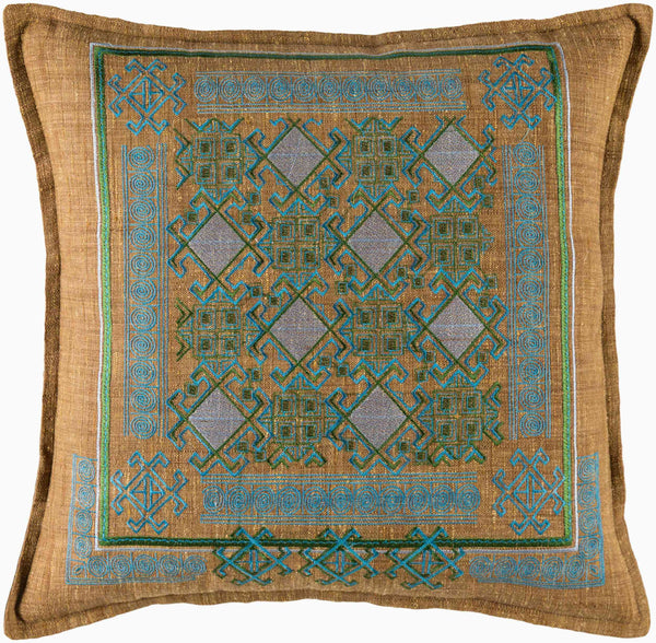 Surya Litavka 20"X20" Luxurious Accent Pillow - Unique Design, Easy Care, Perfect For Any Home Decor Aqua Polyester,Cotton Liv003-1818p