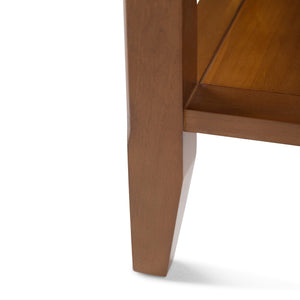 English Elm Acadian End Table - Elegant Solid Wood Design In Light Golden Brown With Open Shelves For Storage B136P159399