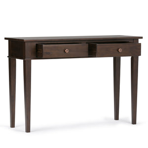 English Elm Carlton Console Sofa Table - Handcrafted Dark Tobacco Brown With Drawers For Stylish Storage Solutions B136P158132