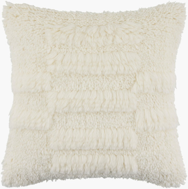 Surya Lizzano Handcrafted Indian Cotton Throw Pillow Square Textured Accent for Sofa or Bed LIZ001-1818P