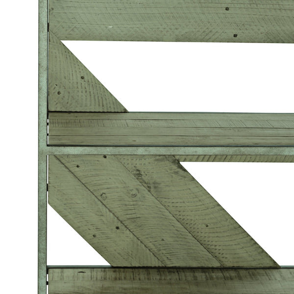 Bernhardt Bernhardt Alvar Etagere With Glazed Silver Frame & Morel Wood Shelves — Farmhouse Mid‑Century Display Charm 398812G