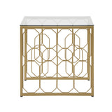 Homelegance By Top-Line Doxie Octagon Pattern Gold Metal and Glass End Table Gold Metal