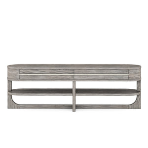 A.R.T. Furniture Vault Entertainment Console - New Traditional Mink Finish With Spacious Drawers & Stylish Shelf Design Gray Parawood Solids,White Oak Veneers 285422-2354