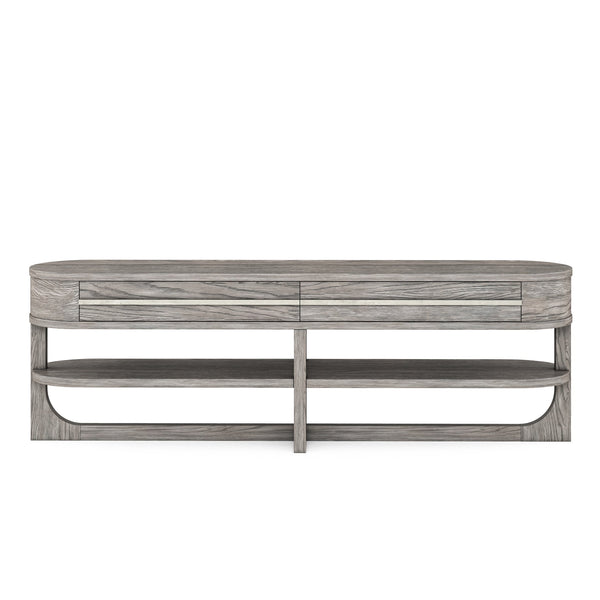 A.R.T. Furniture Vault Entertainment Console - New Traditional Mink Finish With Spacious Drawers & Stylish Shelf Design Gray Parawood Solids,White Oak Veneers 285422-2354