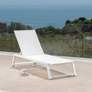 English Elm Myers Outdoor Aluminum Mesh Chaise Lounge Adjustable Poolside Reclining Chair 61407.00WWHI