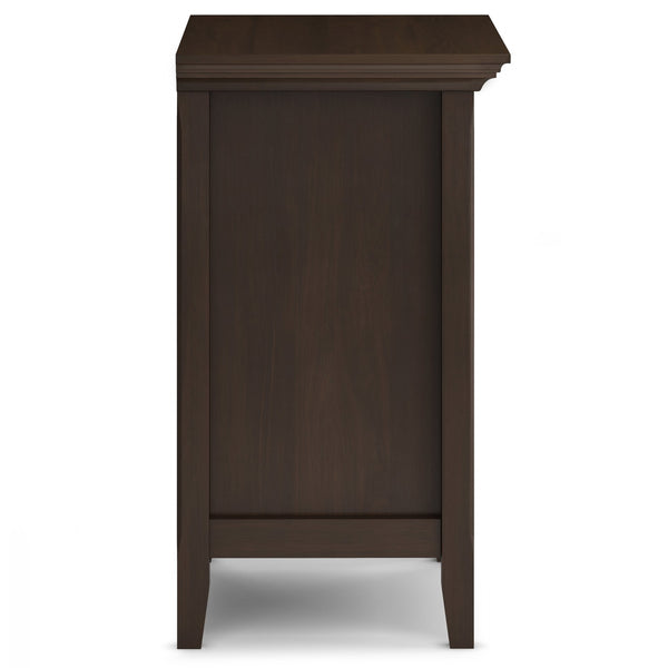 English Elm Amherst Bedside Table - Handcrafted Natural Aged Brown With Drawers & Open Shelf For Versatility B136P158368