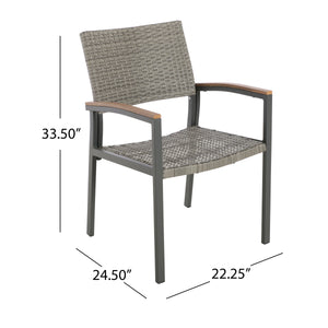 English Elm Christopher Knight Home® - Luton Outdoor Dining Chair - Stylish Mid-Century Modern Design With Weather-Resistant Comfort 62760.00PEGMGRY