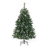 Christopher Knight Home® - Noble House - 4.5-foot Mixed Spruce Pre-Lit Clear String Light Hinged Artificial Christmas Tree with Frosted Branches