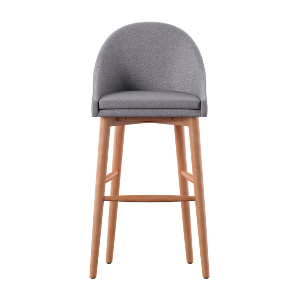 Homelegance By Top-Line Montague Mid-Century Wood Bar Height Stools (Set of 2) Grey Rubberwood