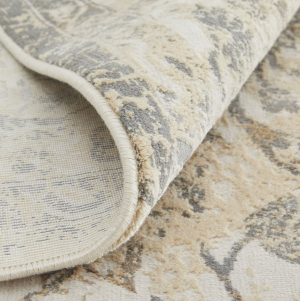 Feizy Rugs Celene Vintage Inspired Floral Rug – Traditional Elegance With Hand-knotted Look, Power Loomed Ivory,Tan,Gray Viscose,Polyester Cel39l0fbgegryj00