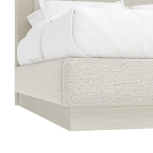 Cotiere Modern Upholstered Panel Bed - Vintage-Inspired Design with Cream Headboard & Neutral Frame
