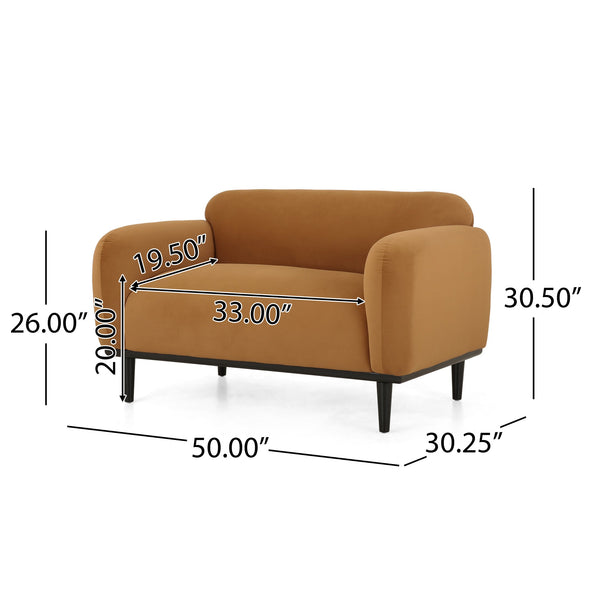 English Elm Loveseat Boucle Velvet Curved Birch Frame Compact Seating for Modern Living Rooms 74315.00TUMR