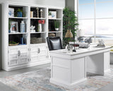 Parker House Shoreham - Effortless White Pedestal Desk Effortless White Acacia Solids / Birch Veneers SHO#480-3-EFW