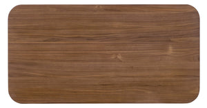 Hooker Furniture Eleana Walnut Cocktail Table With Sunlit Bronze Sculptural Base, Soft Rounded Rectangular Top 7252-80310-85