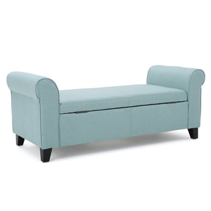 English Elm Hayes Upholstered Storage Bench with Rolled Arms for Entryway Bedroom or Living Room 57735.00LBL
