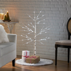 Christopher Knight Home® - Noble House - 4-Foot Pre-Lit 48 White LED Artificial Twig Birch Tree