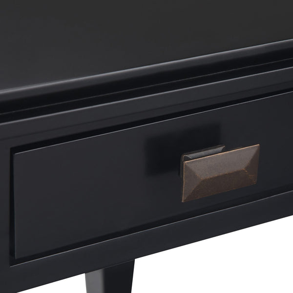 English Elm Artisan Handcrafted End Table In Timeless Black - Solid Wood, Functional Storage & Elegant Design B136P158691
