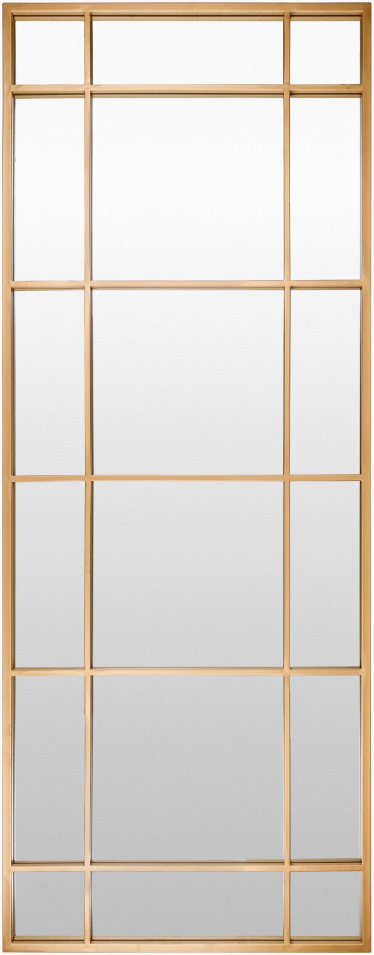 Livabliss Lanka Architectural Full Length Mirror Matte Black Metal Frame Slim Bedroom Entryway LKA002-6224