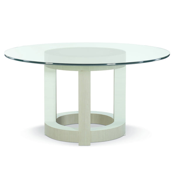 Bernhardt Bernhardt Glam Transitional 54" Round Dining Table With Tempered Glass Top & Open Circular Base K1155