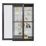 Framed Sliding Door 5 Shelf Curio Cabinet in Dark Brown Brown P021553 Pulaski Furniture