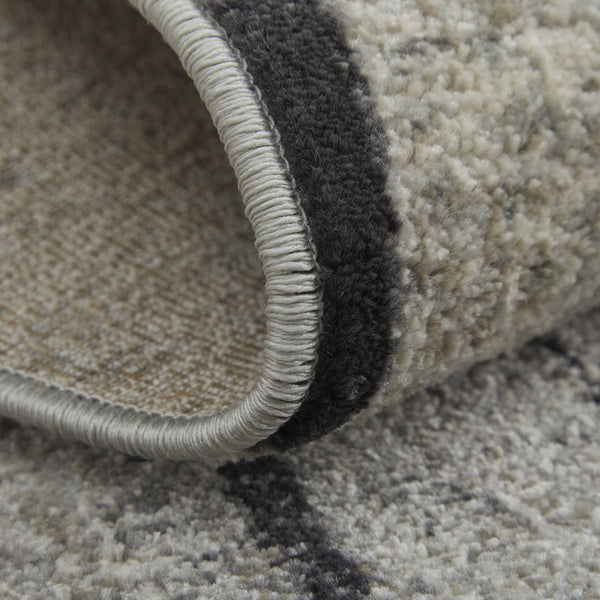 Feizy Rugs Kano Abstract Low Pile Area Rug - Distressed Design, Stain & Water Resistant, Ideal For Pets & Homes Gray,Black,Taupe Polypropylene,Polyester 86439lifivychlf05