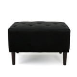 Christopher Knight Home® - Noble House - Kimiko Tufted Black Velvet Ottoman