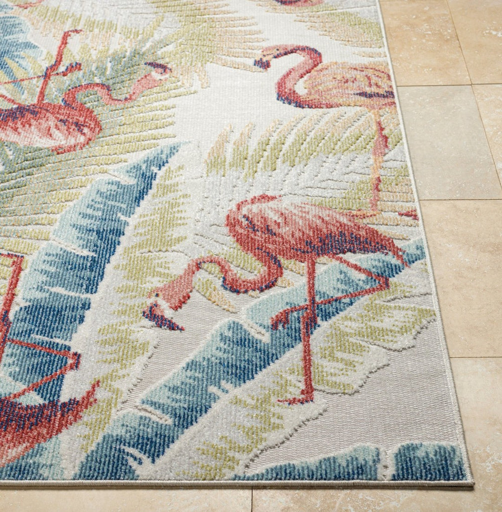 Livabliss Lakeside Polypropylene Indoor Outdoor Area Rug Turkey Woven Medium Pile Patio Floor Light Slate, Cr 5'3" x 7' LKD2303-537
