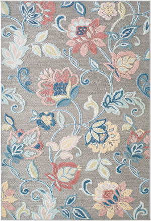 Livabliss Lakeside Geometric Polypropylene Area Rug Turkish Woven for Entryways and Accent Spaces Gray, Rust 5'3" x 7' LKD2313-537