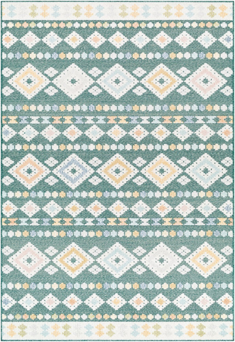 Livabliss Lakeside Machine Woven Polypropylene Rug for Indoor Outdoor Patio Living Room Use Medium Green, B 7'10" x 10' LKD2316-71010